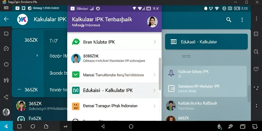 Tampilan antarmuka aplikasi Kalkulator IPK 365ZK yang informatif dan mudah digunakan.