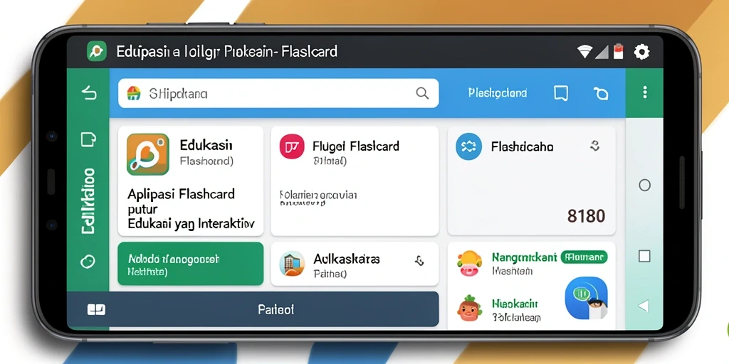Antarmuka aplikasi Flashcard 8180 yang interaktif dan sederhana.