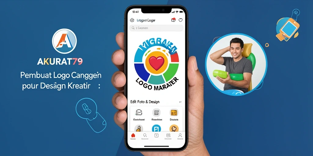 Tampilan antarmuka AKURAT79 dengan fitur Logo Maker yang intuitif.
