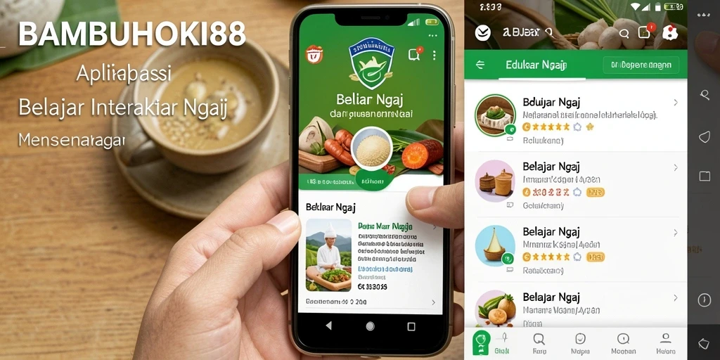Tampilan antarmuka aplikasi BAMBUHOKI88 untuk belajar ngaji dengan mudah.