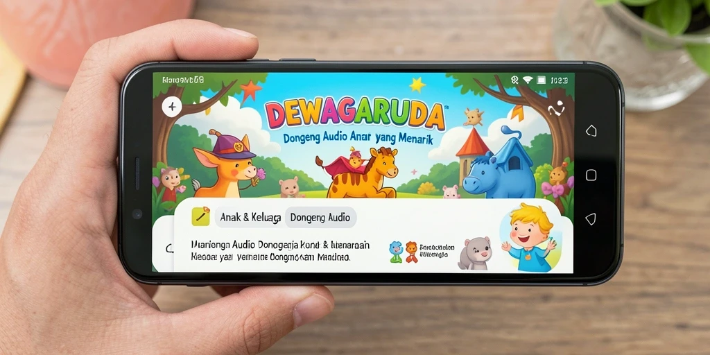 Antarmuka DEWAGARUDA yang menarik dan ramah anak.
