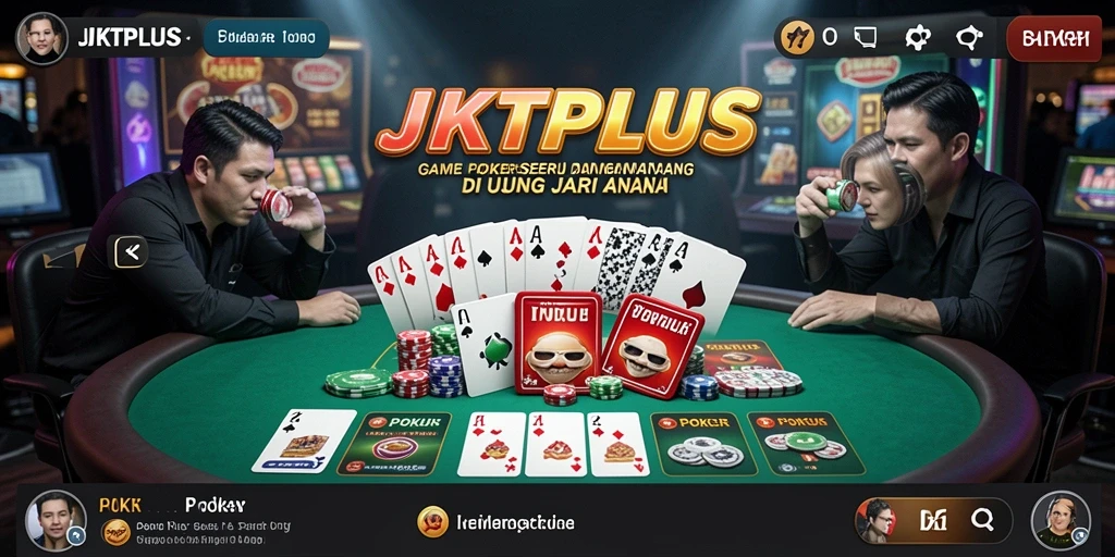Antarmuka permainan Poker JKTPLUS yang menarik dan mudah digunakan.