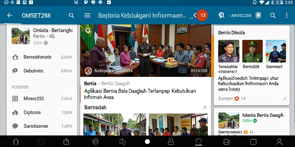 Tampilan antarmuka aplikasi OMSET288 untuk berita daerah.