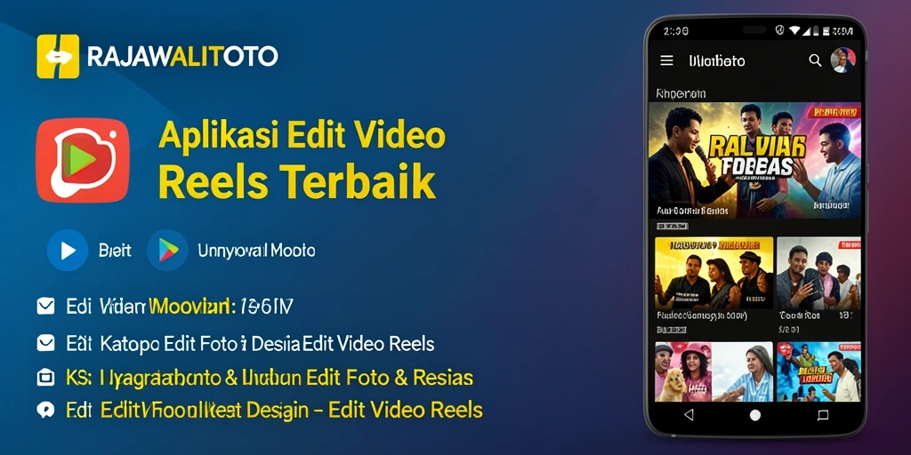 Antarmuka aplikasi RAJAWALITOTO untuk editing video reels