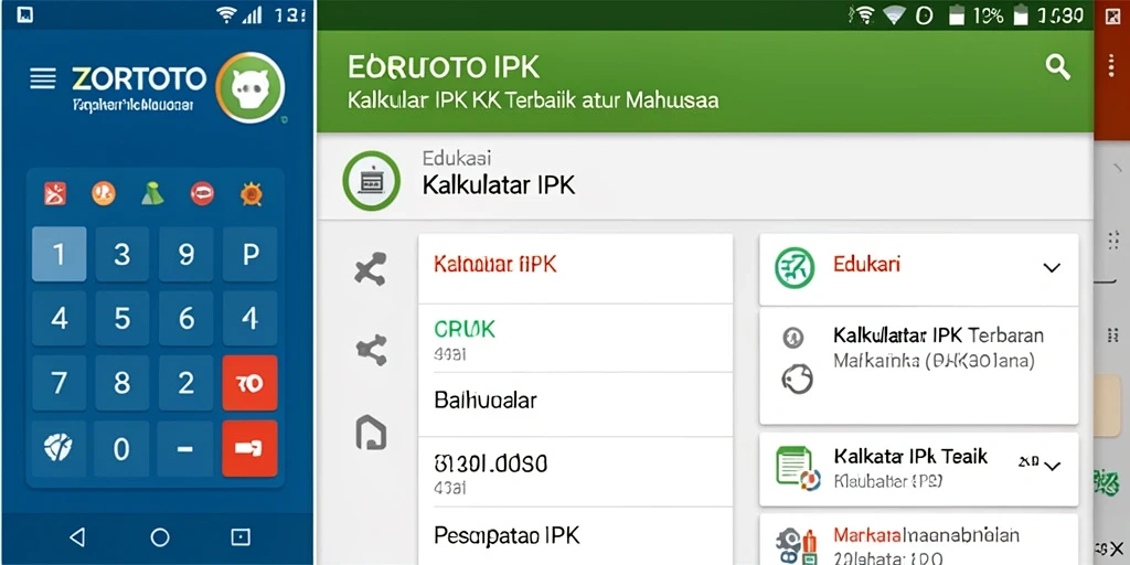 Screenshot ZORTOTO menampilkan antarmuka kalkulator IPK yang sederhana dan fungsional.