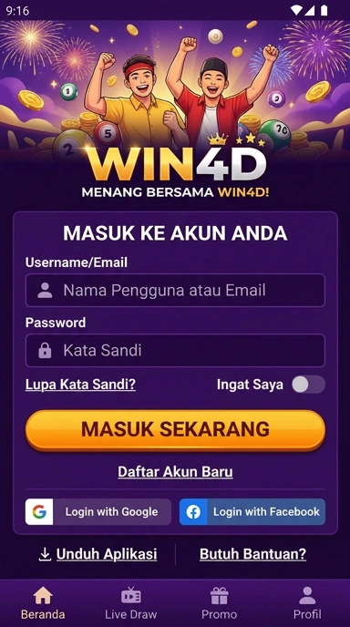 Masuk Akun win4d dengan Mudah di Android Anda